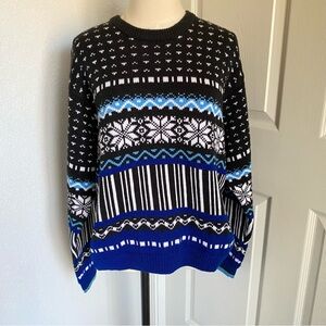Columbia Black and Blue Crewneck Sweater